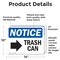Signmission Trash Can (Right Arrow) Sign With Symbol, 14 in W x Rectangle, Vinyl Decal OS-2PACK-NS-D-1014-L-18724 - alternate 6